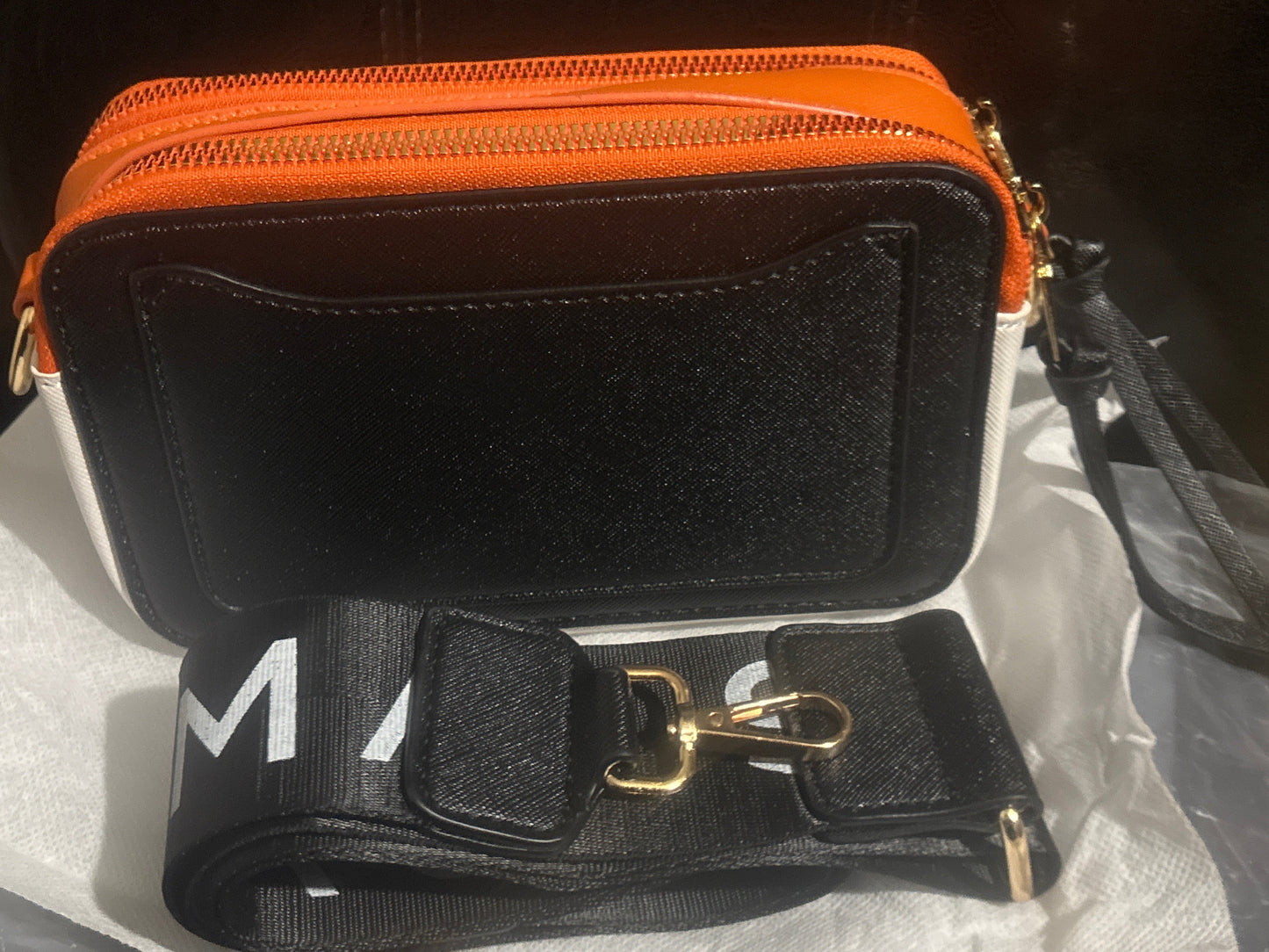 Marc Jacobs Snapshot Camera Bag 🧡🖤🤍✨ Orange, Black & White Colorblock | Gold Hardware 💎👜