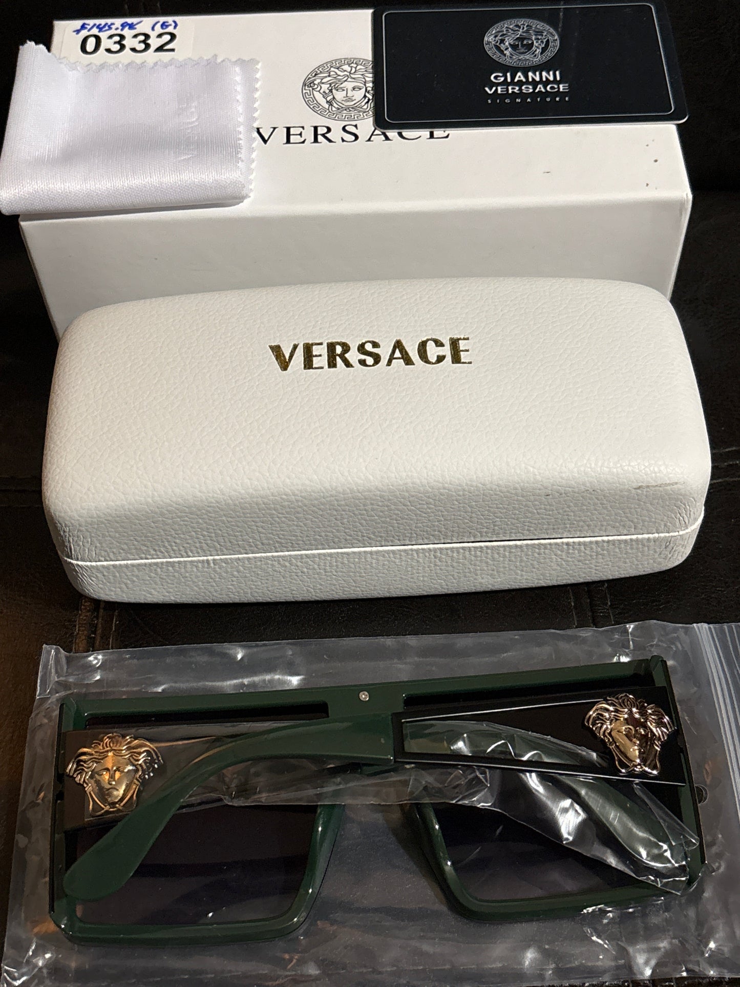 Luxury Inspired Versace Rectangular Sunglasses | Hunter Green & Gold Medusa 👑🌿✨ #0332