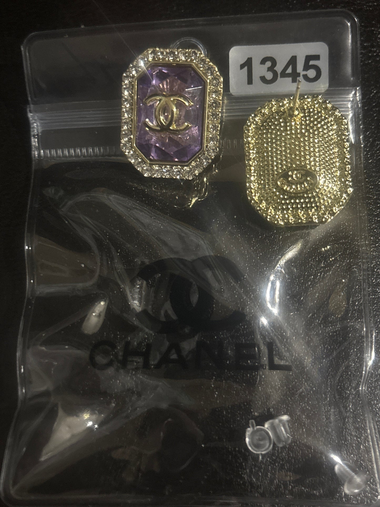 ✨Lavender Crystal CC Stud Earrings #1345