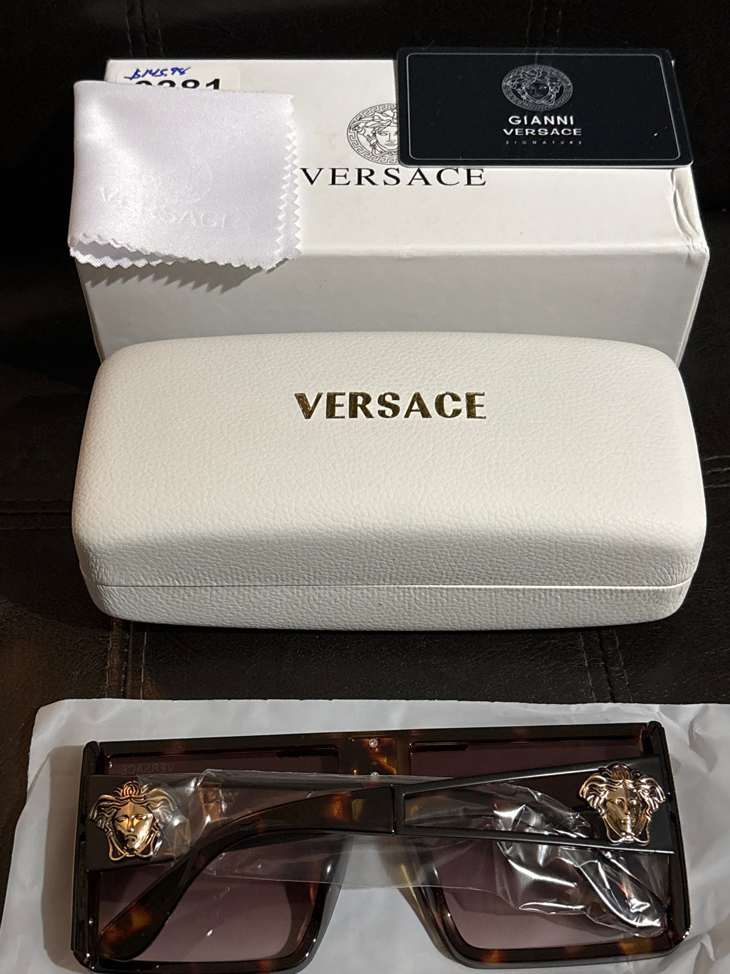Luxury Inspired Versace Oversized Shield Sunglasses | Dark Tortoise & Gold Medusa 🤎🐆✨ #0331