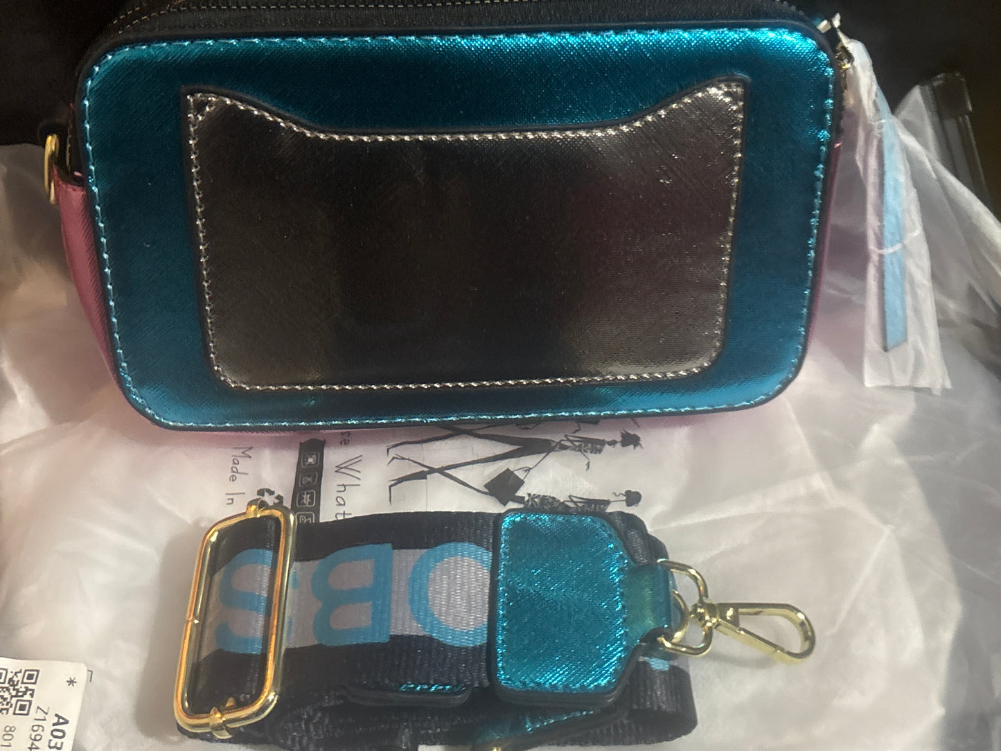 Marc Jacobs Snapshot Camera Bag 💙✨ Metallic Teal Crossbody | Gold Hardware 💎👜