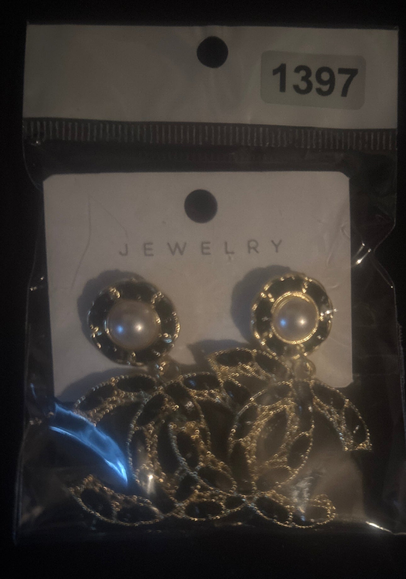 ✨The Luxe 🖤 Black Pearl Logo Drop Earrings