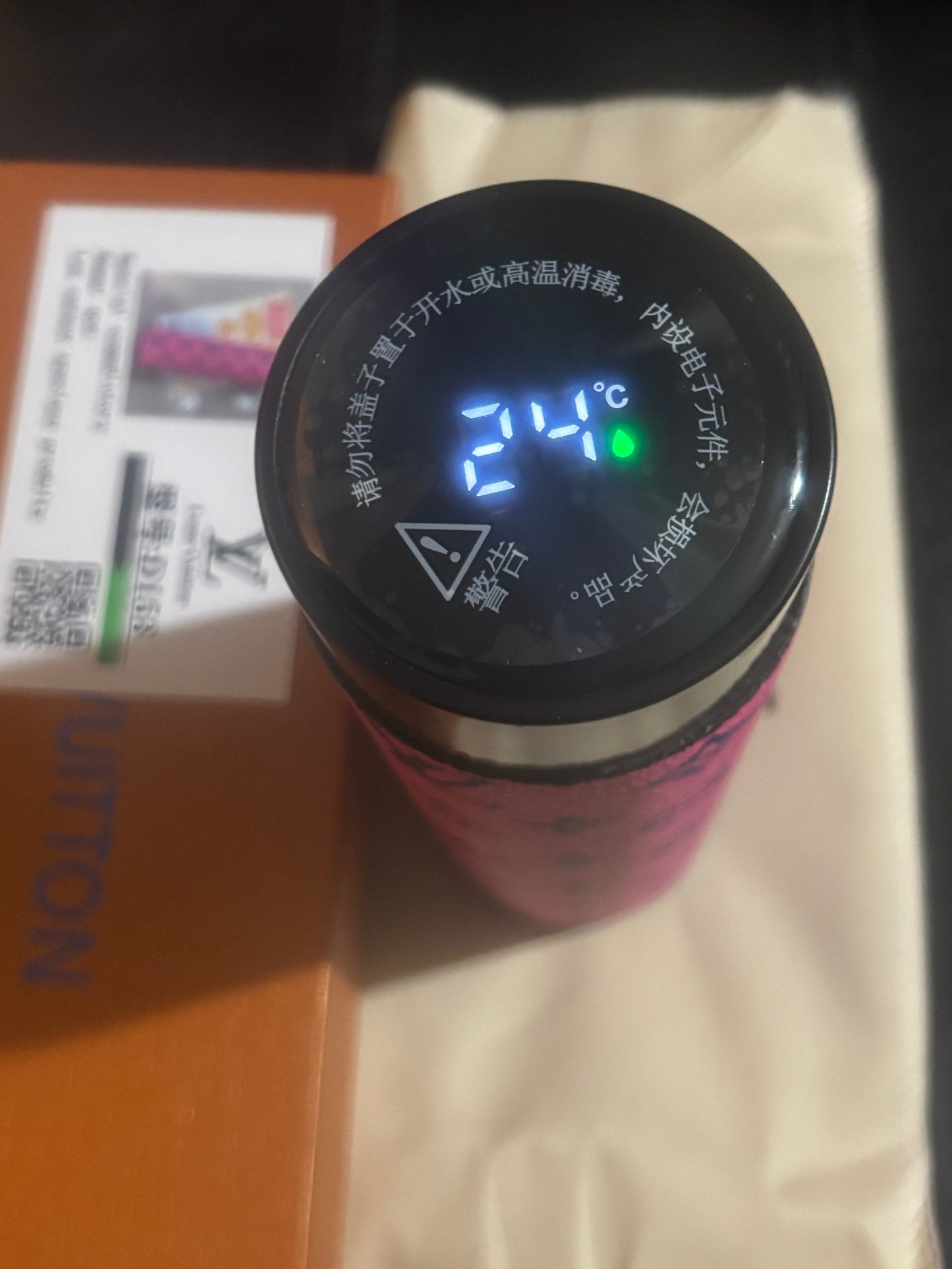Louis Vuitton Monogram Hot Pink Smart LED Thermos Tumbler ✨💗📱 Bold Hot Pink Purple LV Monogram Insulated Bottle | Limited Edition 💎👑