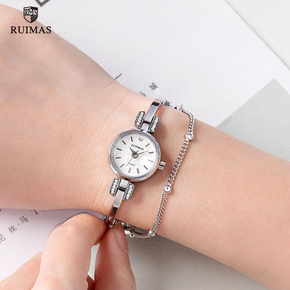 Women's Luxury Mini Round Bracelet Watch ⌚✨ Quartz Waterproof | Rose, White & Red 🌹❤️🤍