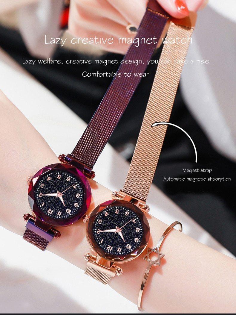 Women's Luxury Starry Sky Magnetic Watch ⌚✨ Simple Quartz Wristwatch | 6 Colors 💜💙❤️
