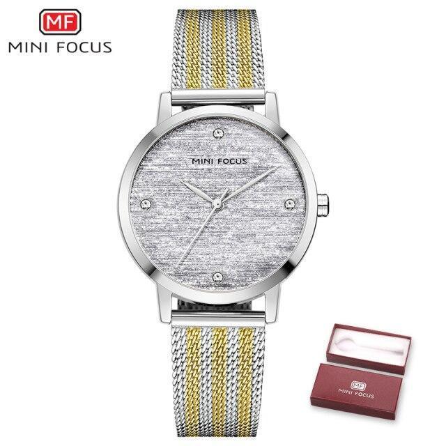 Women's Luxury Gold Mesh Quartz Watch ⌚✨ Waterproof Stainless Steel Elegant Design | 5 Colors 💛🖤🪨