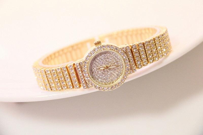 Women's Luxury Iced Out Crystal Rhinestone Watch ⌚✨ Small Dial Rose Gold Quartz | Rose Gold, Gold & Silver 🌹🤍