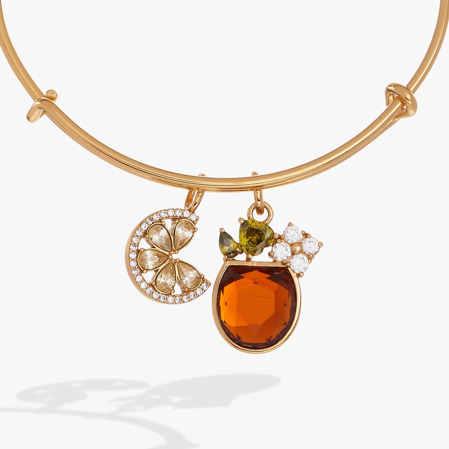 Spritz O'Clock Bangle ✨🍋🧃 Gold Aperol Spritz Crystal Charm Bracelet | Alex and Ani 💎👑