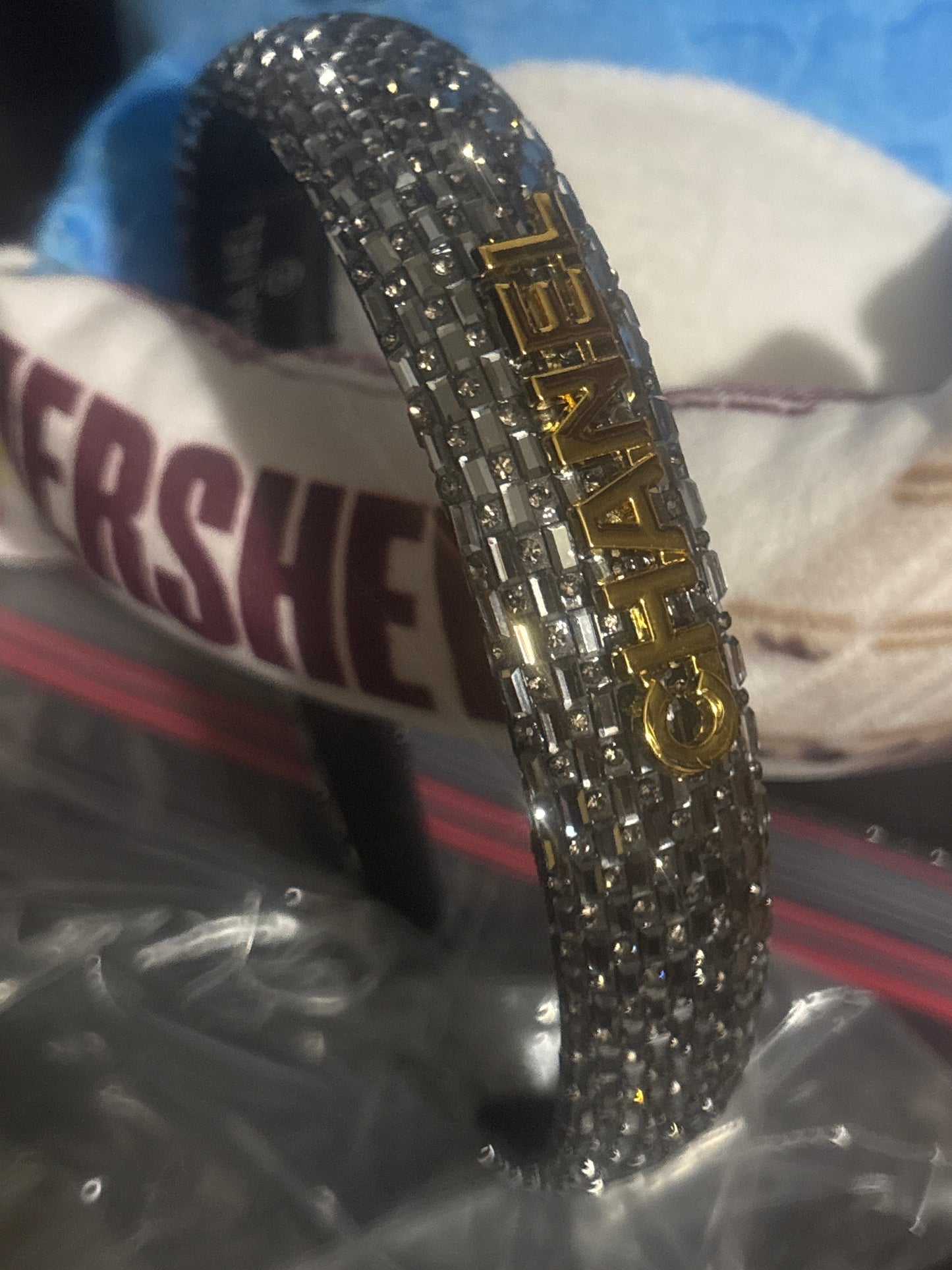 ✨ Crystal Rhinestone Logo Baguette Headband — Item #1851