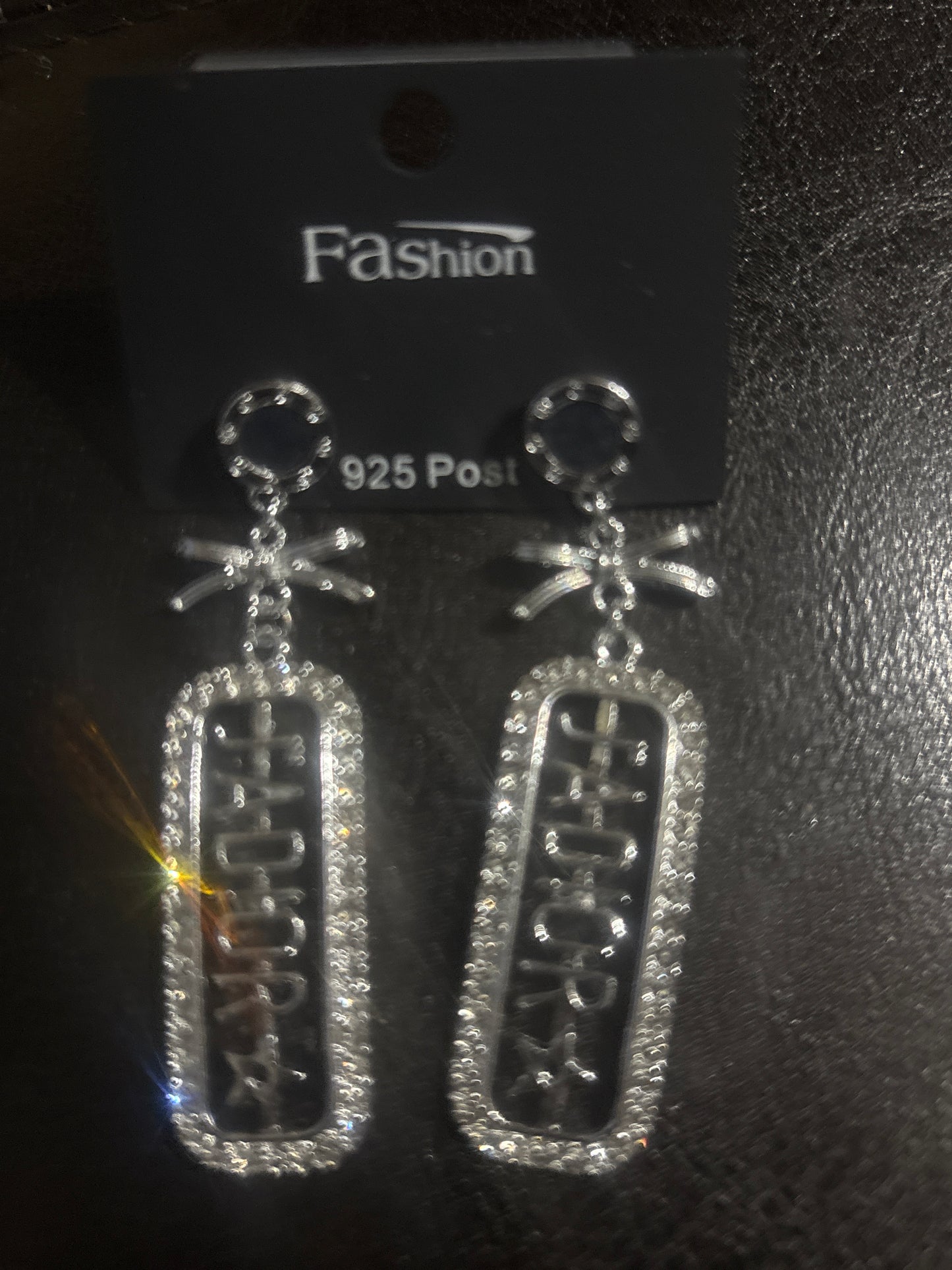 ✨ J’Adore Crystal Rectangle Bow Drop Earrings — Gold & Silver — Items #1343 & #1304