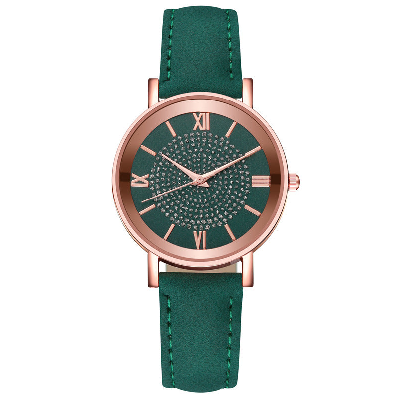 Women's Starry Sky Watch & Bracelet Set ⌚✨ Minimalist Quartz Leather Strap | 9 Colors 🤍💙🖤