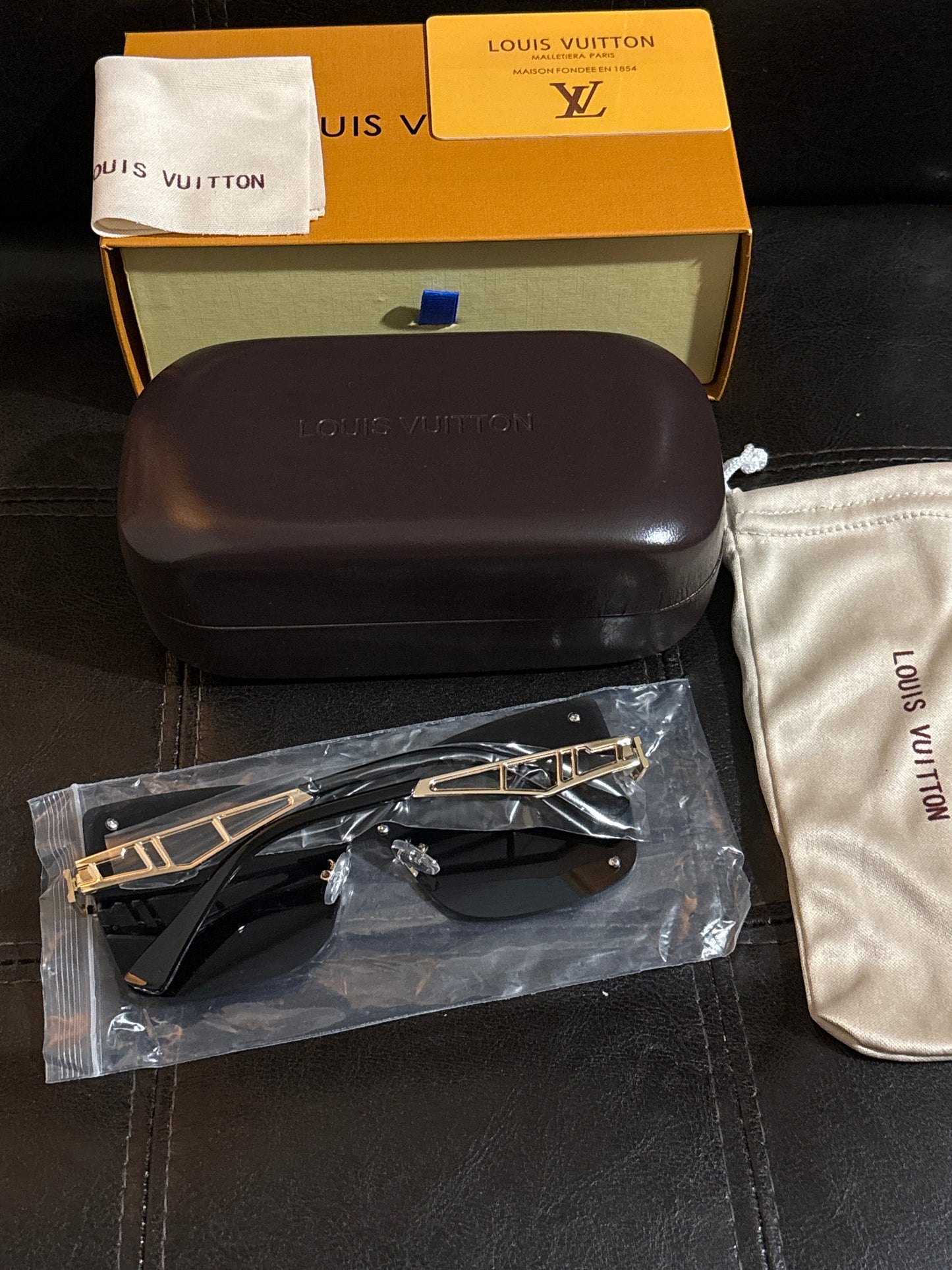 Luxury Inspired LV Monogram Lens Square Shield Sunglasses | Silver Mirror & Gold Frame 🕶️✨🪩 #0347