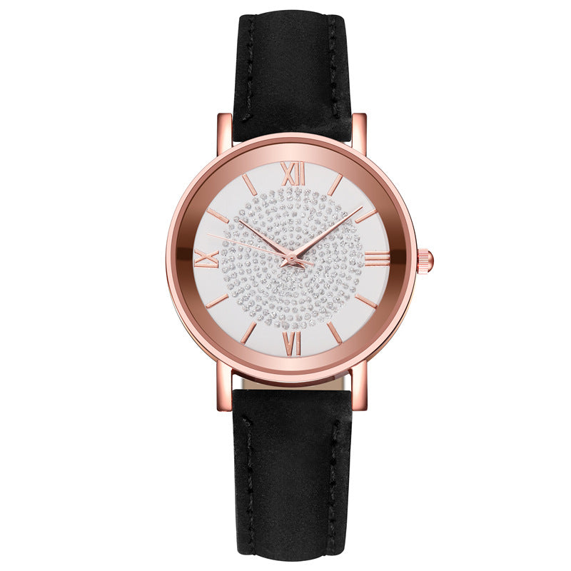 Women's Starry Sky Watch & Bracelet Set ⌚✨ Minimalist Quartz Leather Strap | 9 Colors 🤍💙🖤