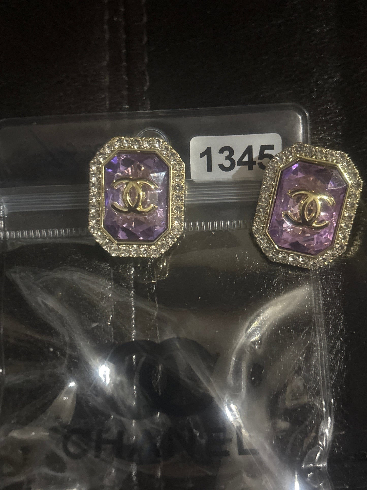 ✨Lavender Crystal CC Stud Earrings #1345