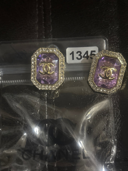 ✨Lavender Crystal CC Stud Earrings #1345