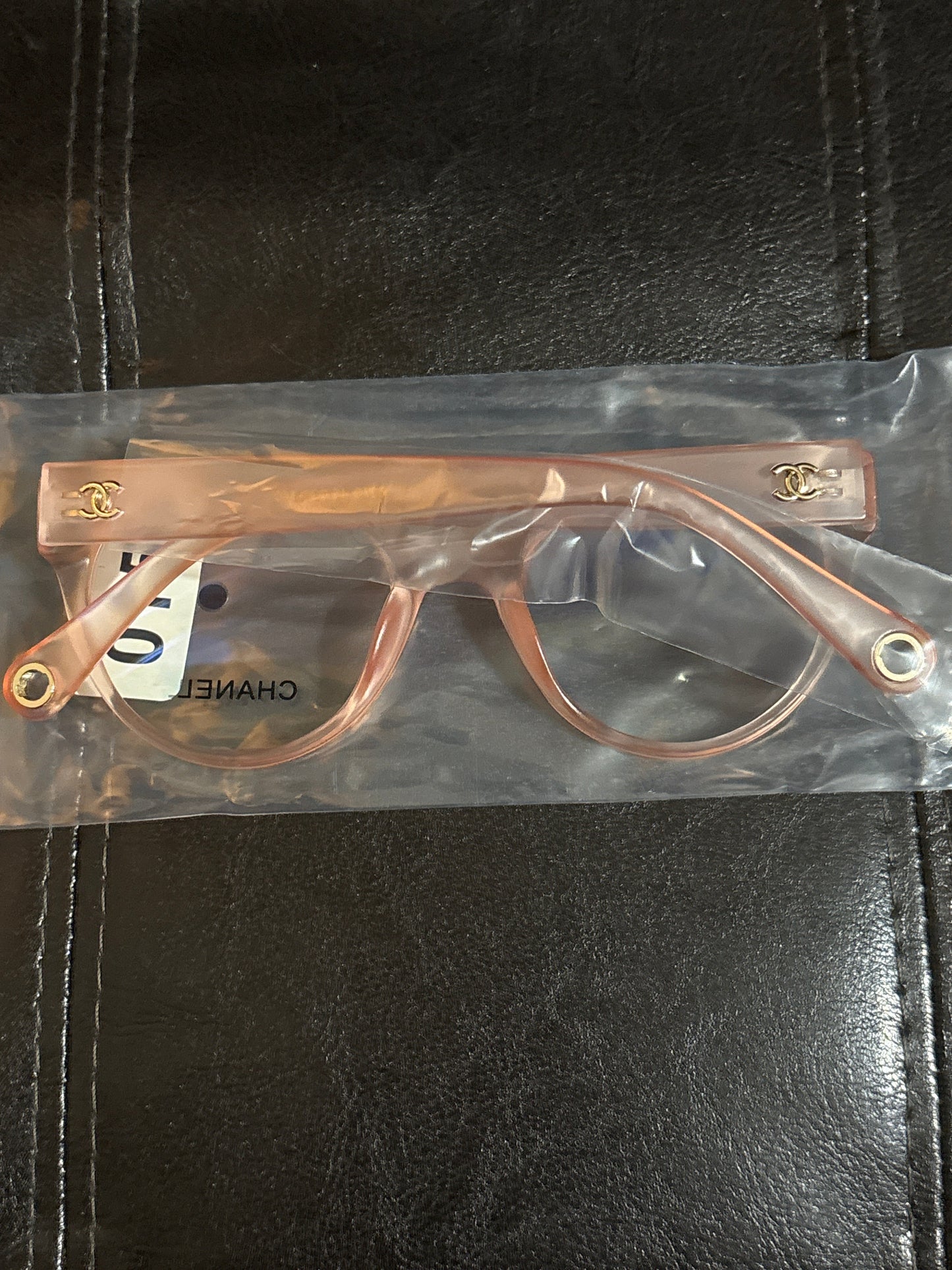 🌸 Luxury Pink Translucent Cat-Eye CC Logo Optical Frames — Style #0156 🕶️✨