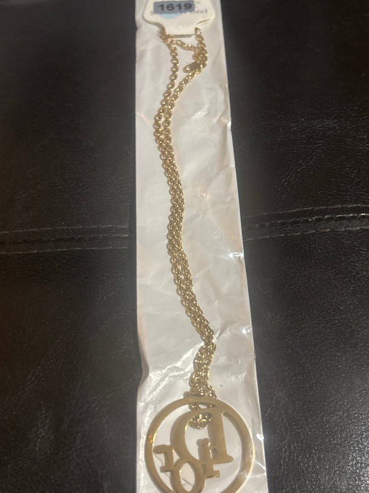 Dior CD Logo Kreis-Anhänger Halskette 💫✨ Gold Edelstahl | Großer CD-Aussparung Kreis-Anhänger | Doppel-Kette | Luxuriöser Statement-Schmuck 💎