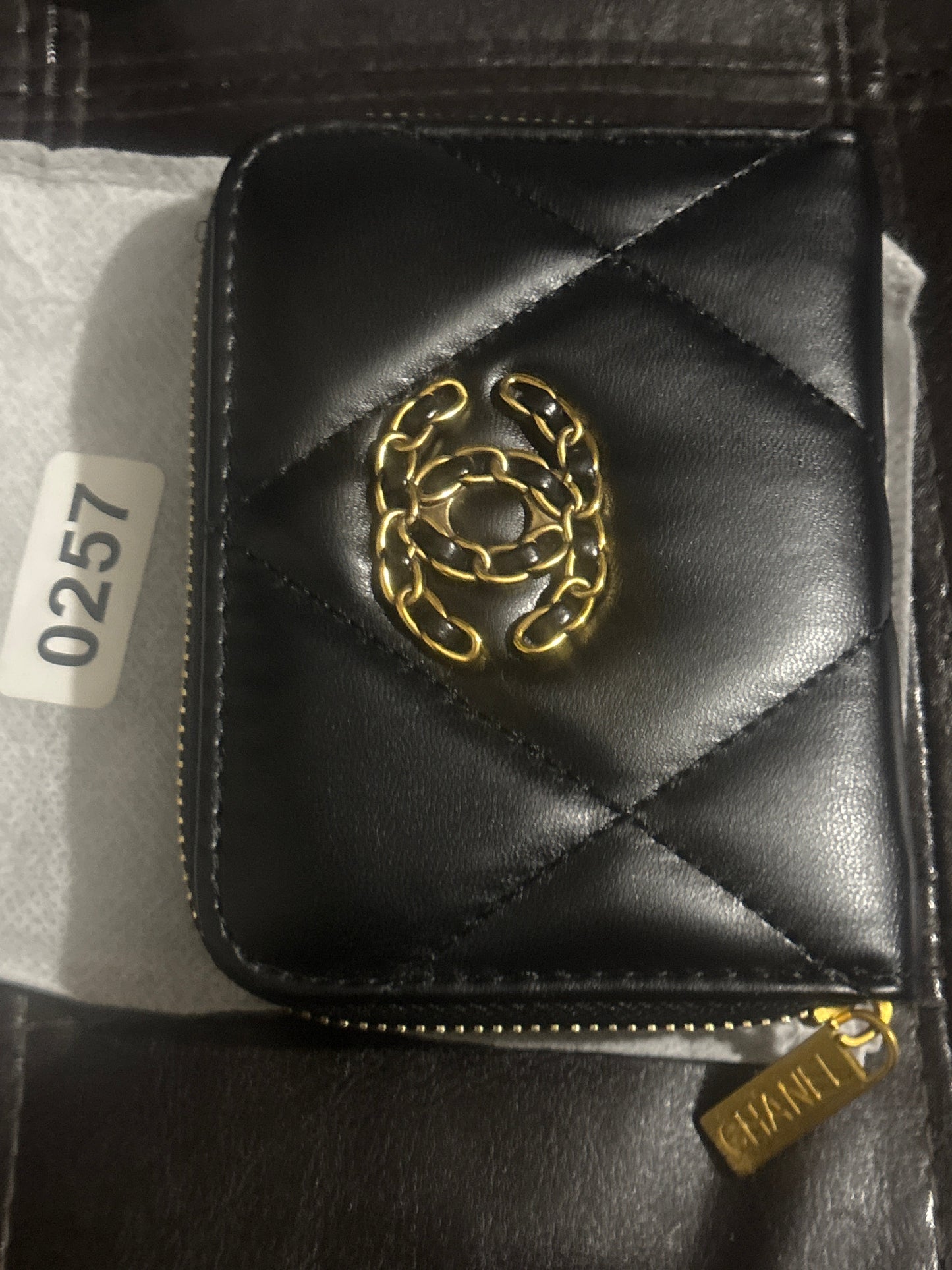 Chanel 19 Inspired Black Quilted Lambskin Zip-Around Wallet 🖤💫✨ | Gold Chain CC Logo | Luxury Designer-Inspired | Iconic Chic Mini Wallet 💎