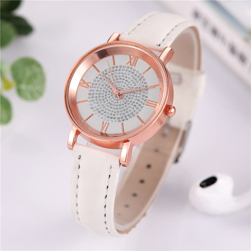 Women's Starry Sky Watch & Bracelet Set ⌚✨ Minimalist Quartz Leather Strap | 9 Colors 🤍💙🖤
