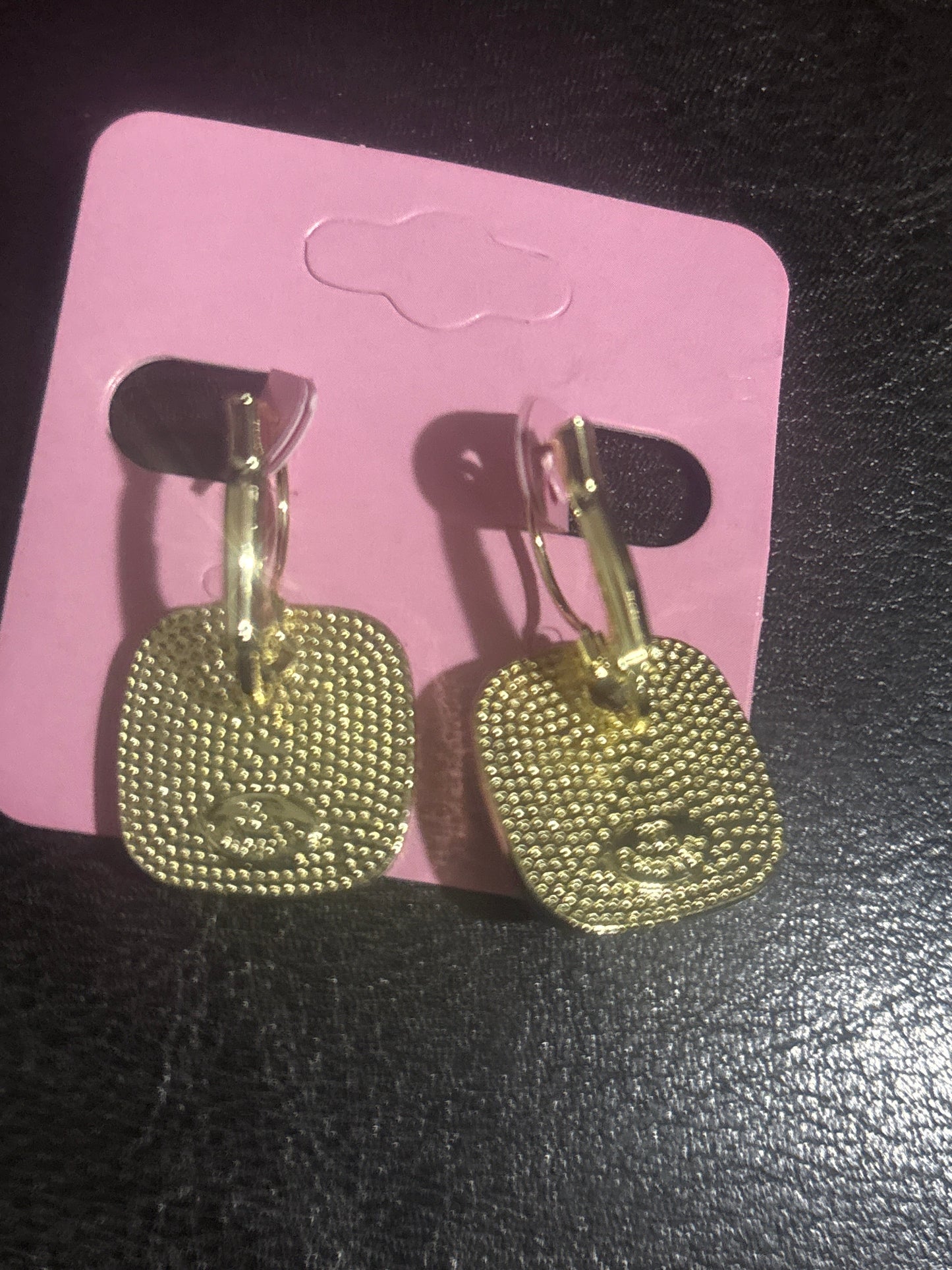 YSL Yves Saint Laurent Black Enamel Square Drop Earrings 🖤💫✨ Gold | Bold YSL Logo | Textured Gold Square Pendant | Luxury Statement Jewelry 💎
