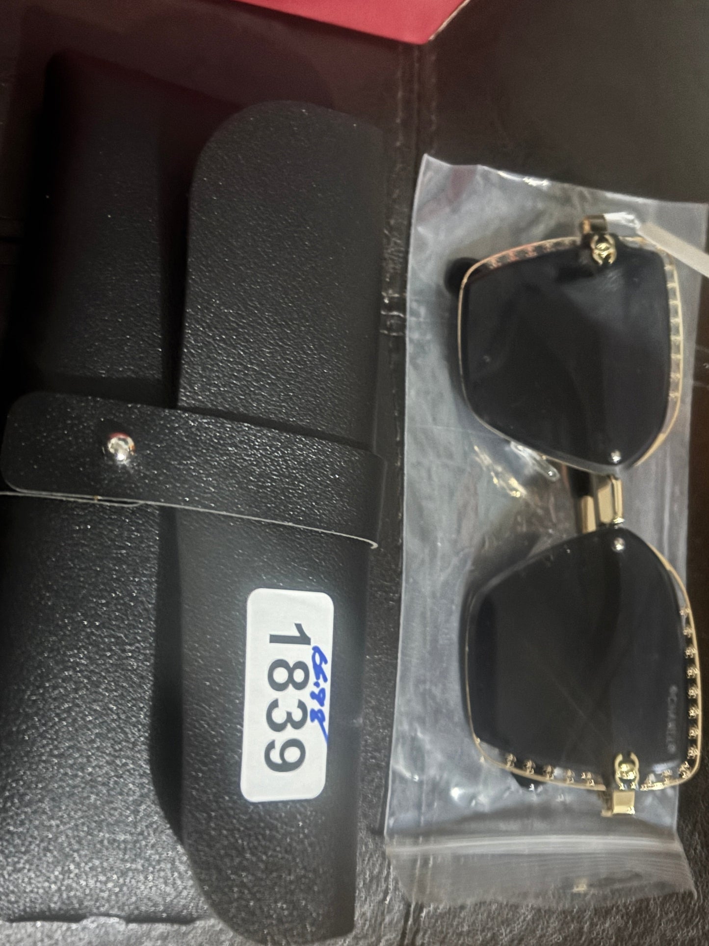 Gold Crystal Studded Square Frame Sunglasses 💠✨ #1839