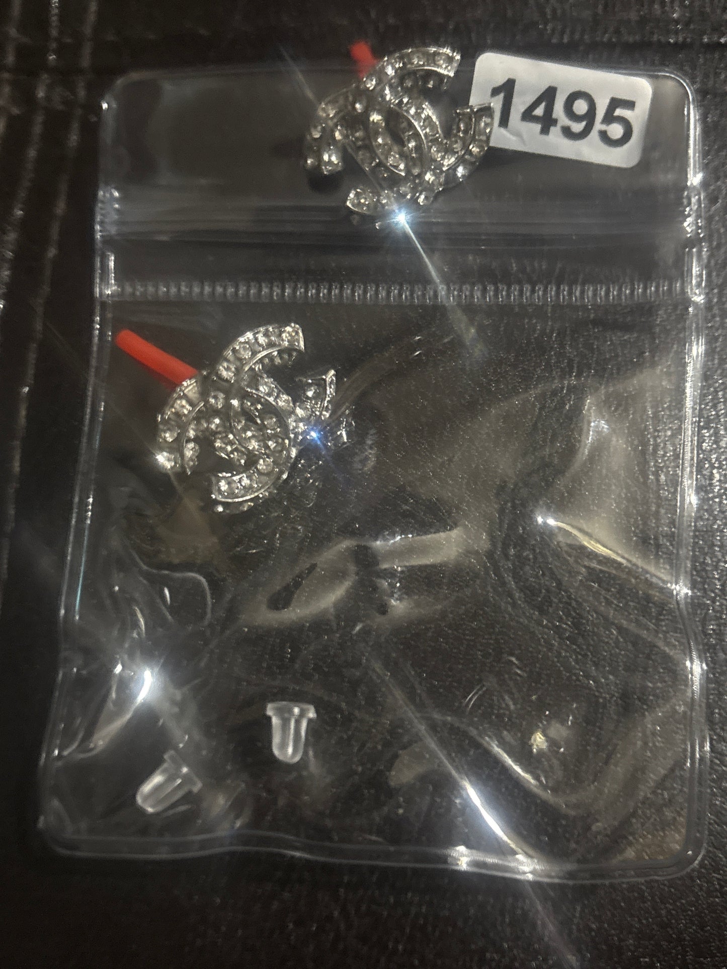 ✨ CC Logo Rhinestone & Pearl Stud Earrings — Silver, Gold & Pearl — Items #1495 #1310 #1424