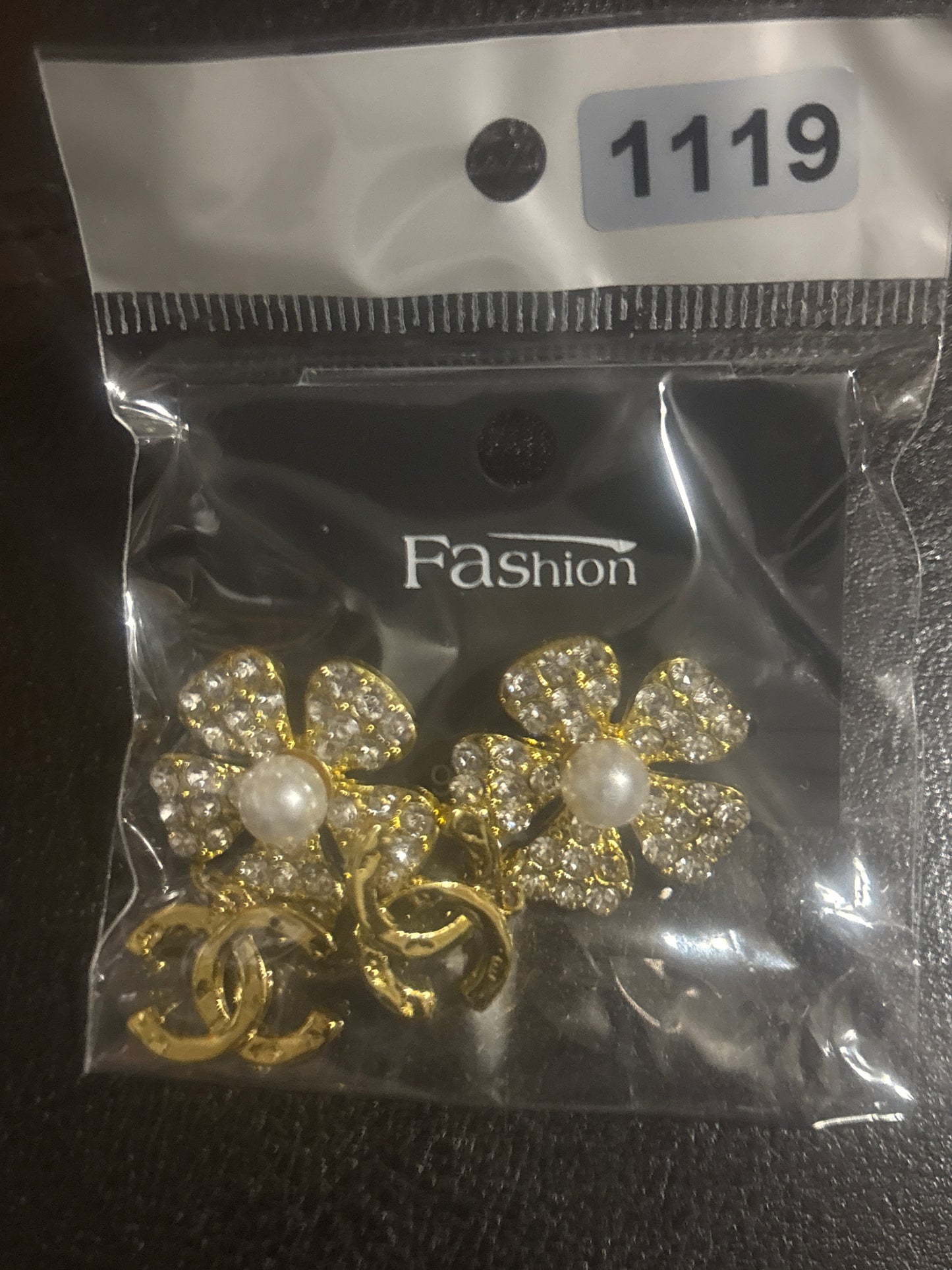 ✨ Crystal Pavé Pearl Center Flower Stud Earrings in Gold — Items #1330 #1108 #1119