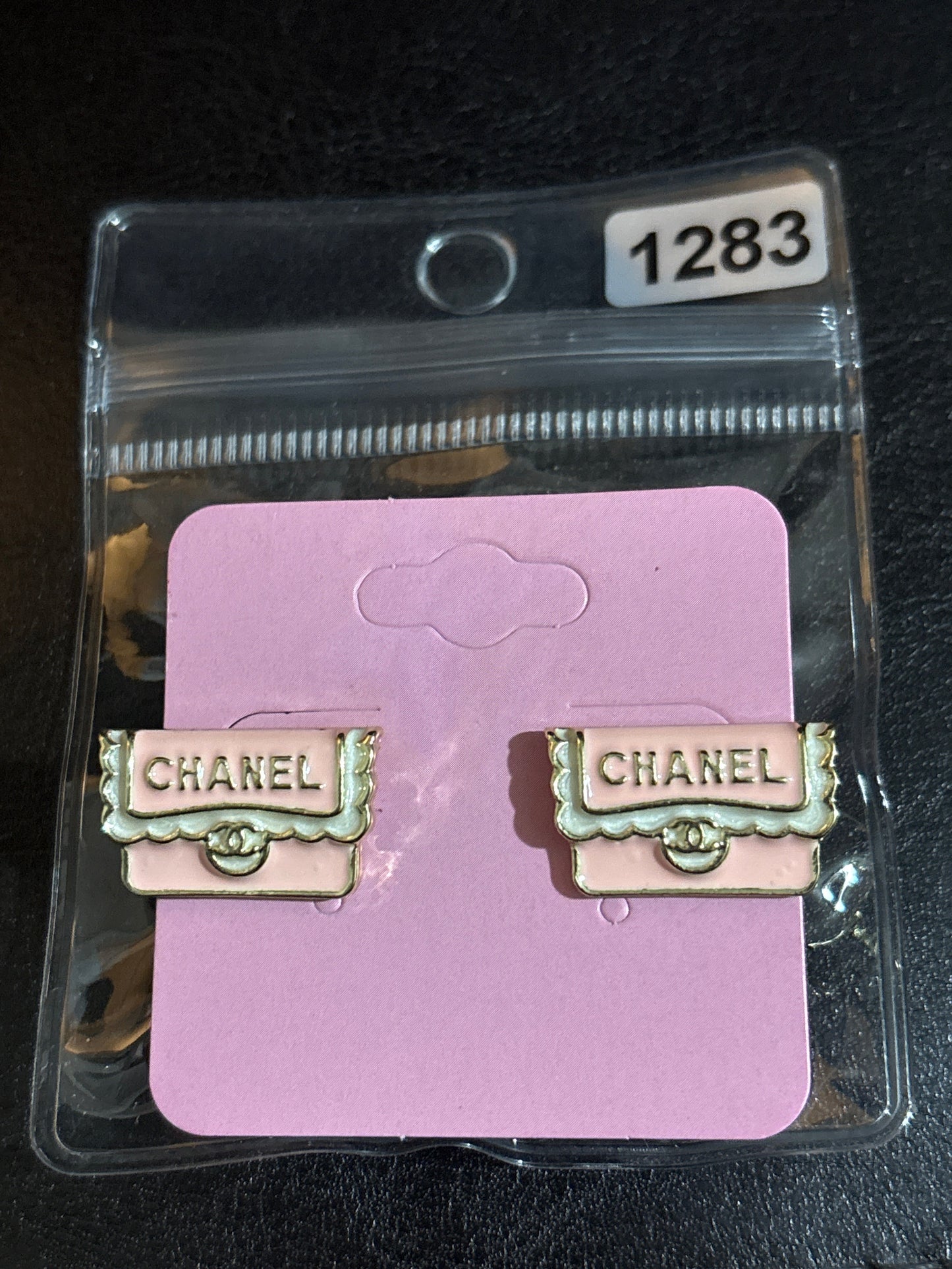 Luxury Inspired Miniature Flap Handbag Stud Earrings in Pink Enamel & Gold-Tone with Quilted Back 👜💗✨