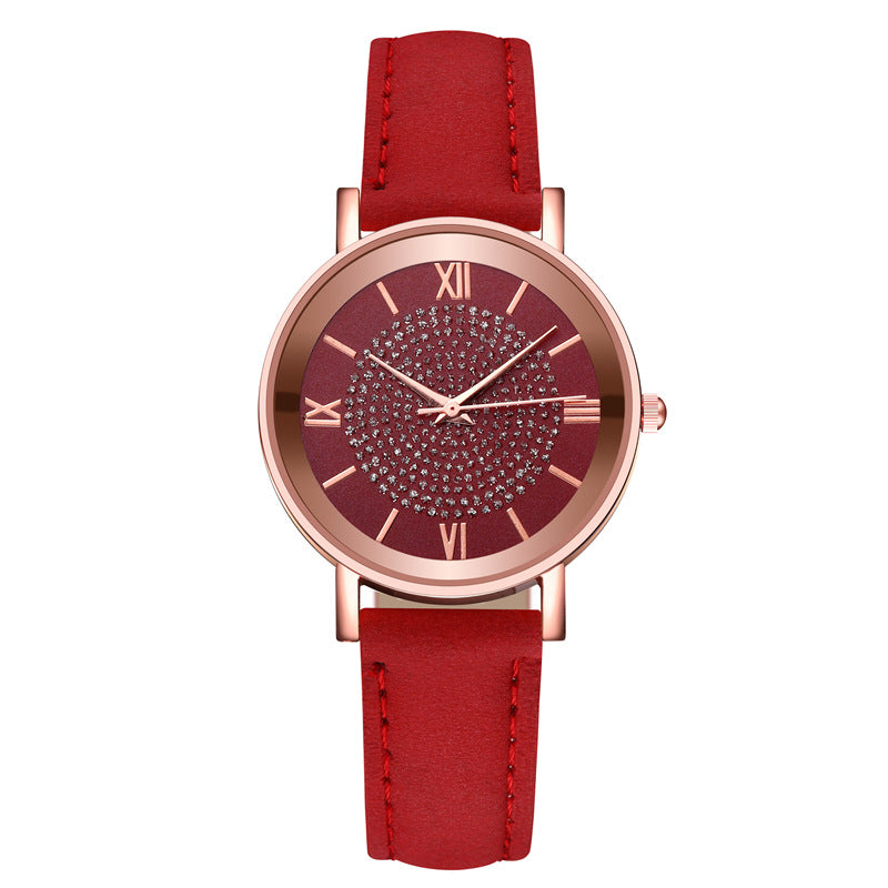 Women's Starry Sky Watch & Bracelet Set ⌚✨ Minimalist Quartz Leather Strap | 9 Colors 🤍💙🖤