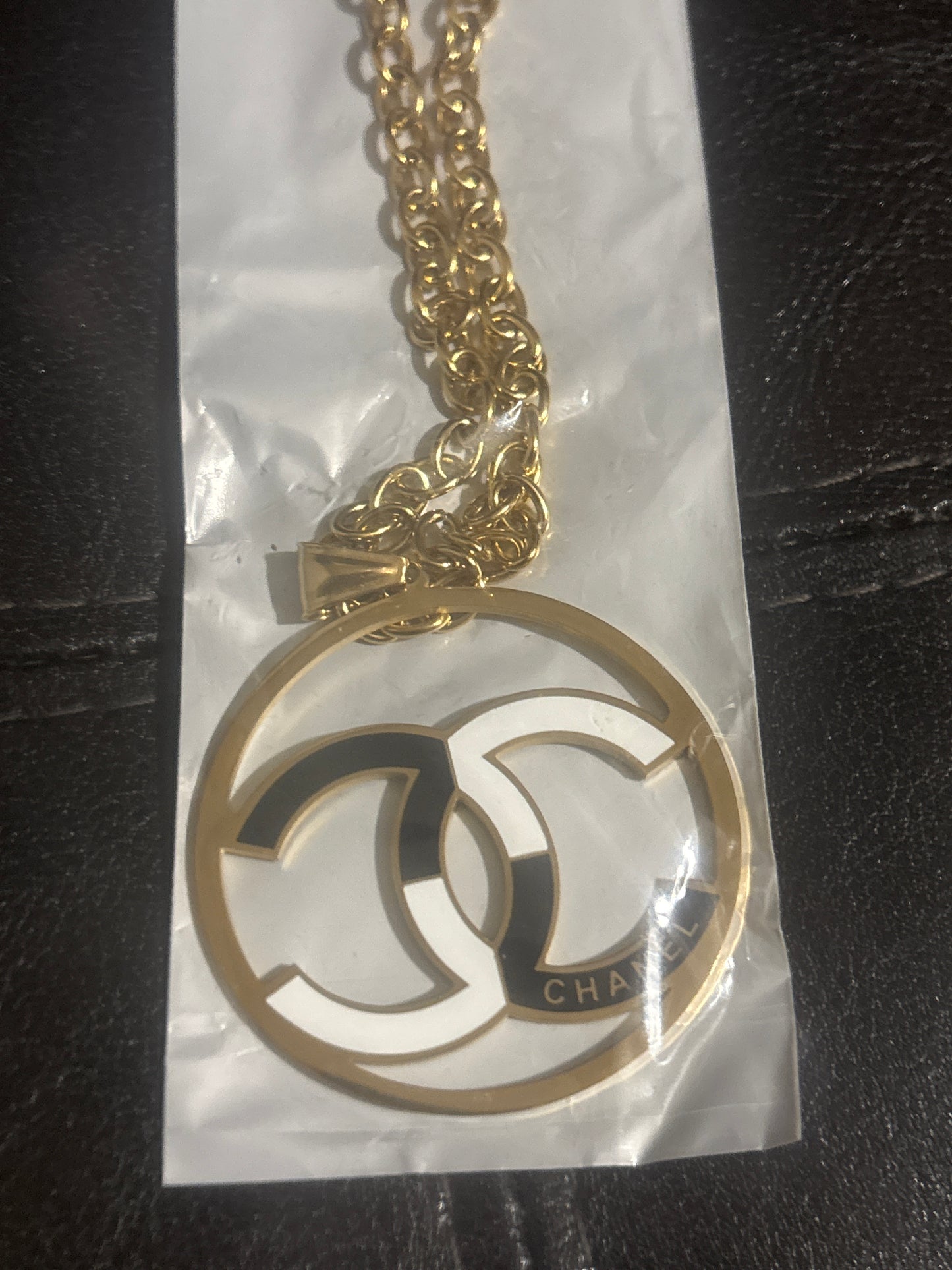 Chanel CC Logo Gold Chain Necklace 🤍💫✨ Stainless Steel | Large CC Cut-Out Circle Pendant | Double Chain | Luxury Statement Jewelry 💎