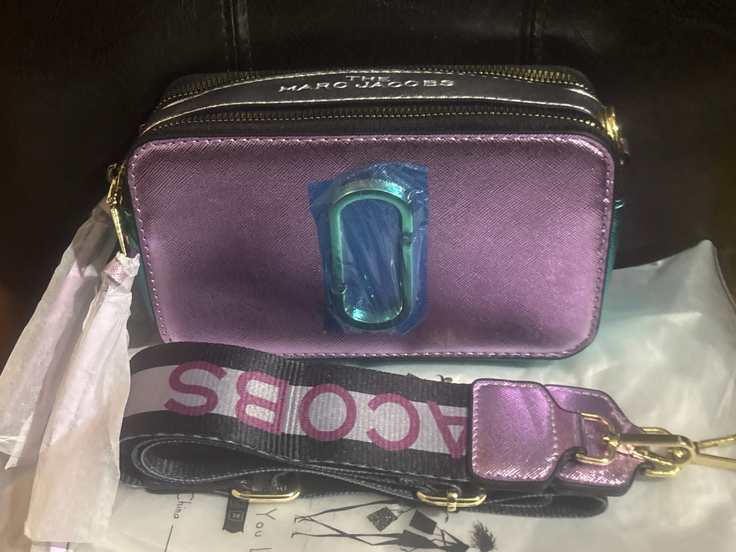 Marc Jacobs Snapshot Camera Bag 💜✨ Metallic Multicolor | Purple, Silver & Teal Colorblock 💎👜