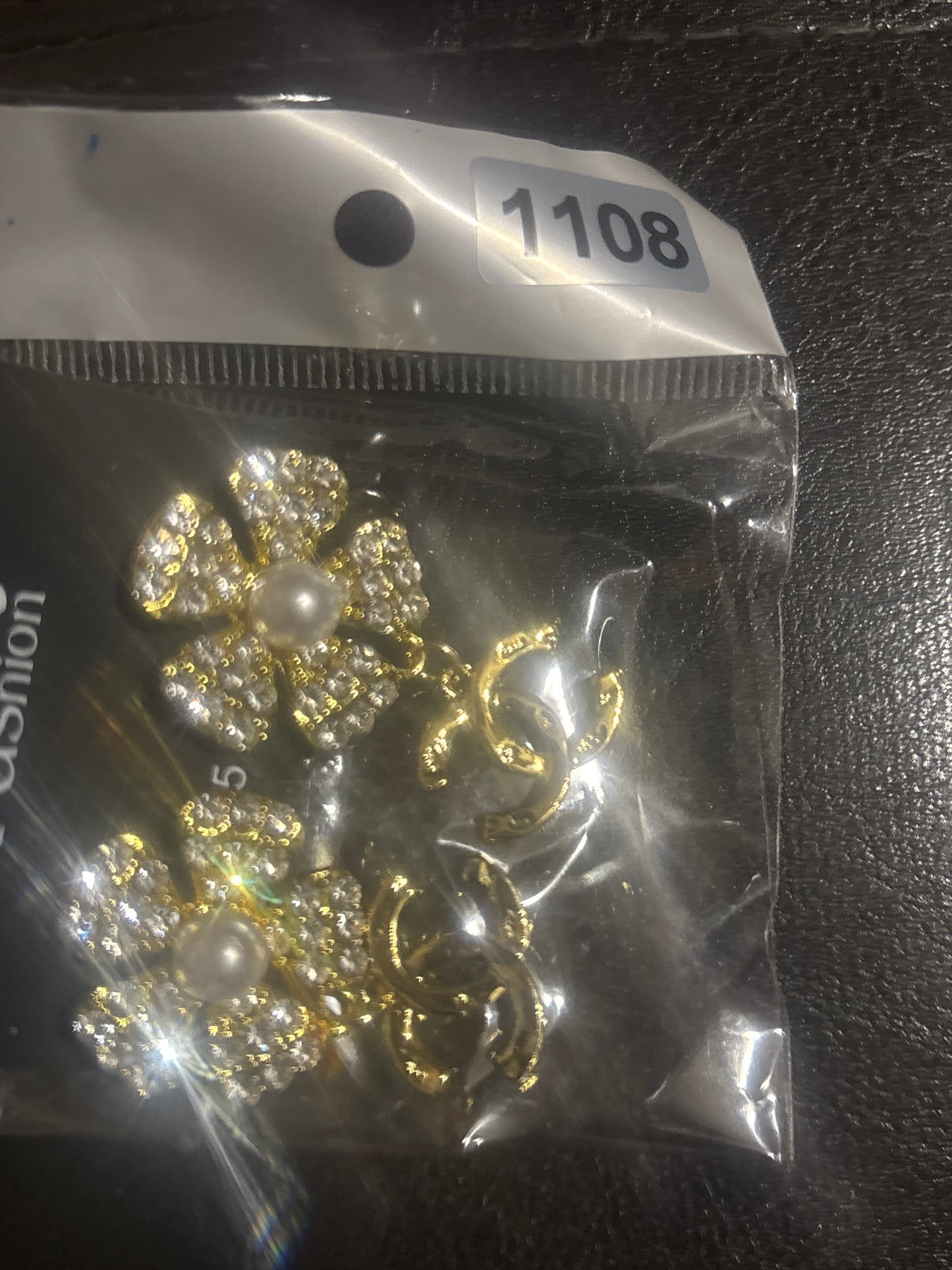 ✨ Crystal Pavé Pearl Center Flower Stud Earrings in Gold — Items #1330 #1108 #1119