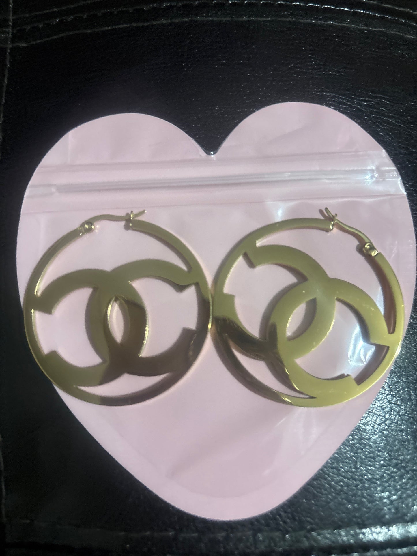 Chanel CC Logo Hoop Earrings 🤍🖤✨ Gold & White Enamel | Large CC Cut-Out Circle Hoop | Luxury Statement Jewelry 💎