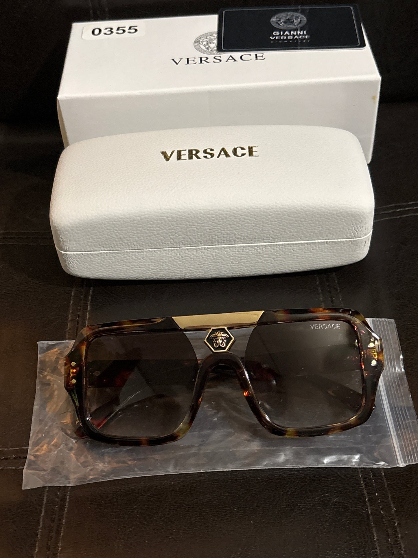 Luxury Inspired Versace Navigator Sunglasses | Havana Tortoise, Gold Medusa Bridge & Honeycomb Temple Arms 🐍✨🤎 #0355