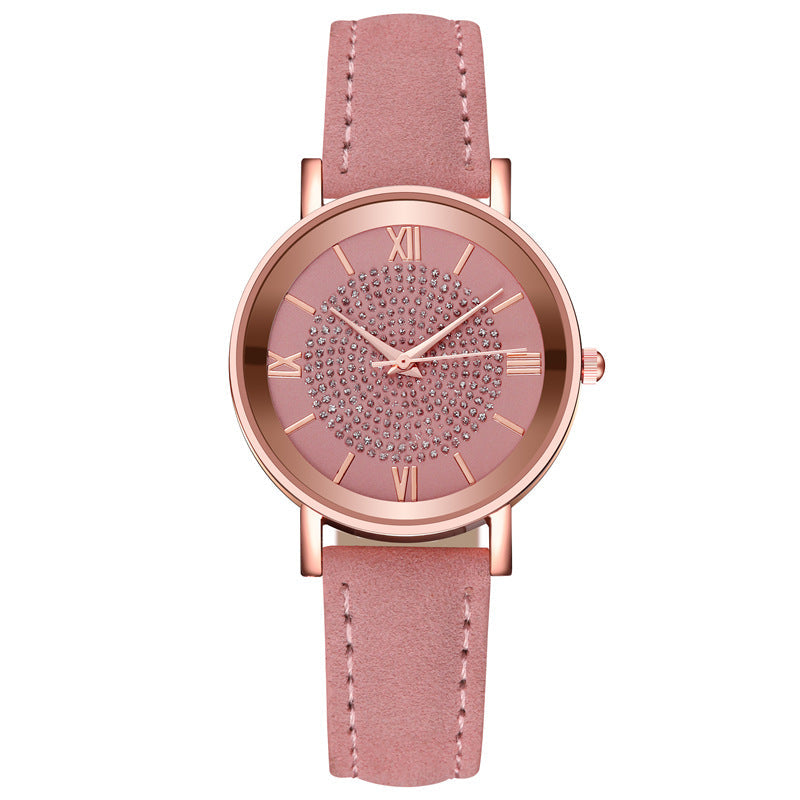 Women's Starry Sky Watch & Bracelet Set ⌚✨ Minimalist Quartz Leather Strap | 9 Colors 🤍💙🖤