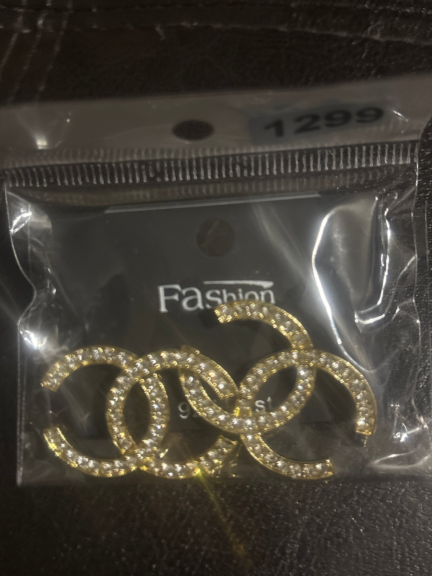 ✨ Triple Interlocking CC Logo Crystal Stud Earrings — Gold & Silver — Items #1299 & #1340