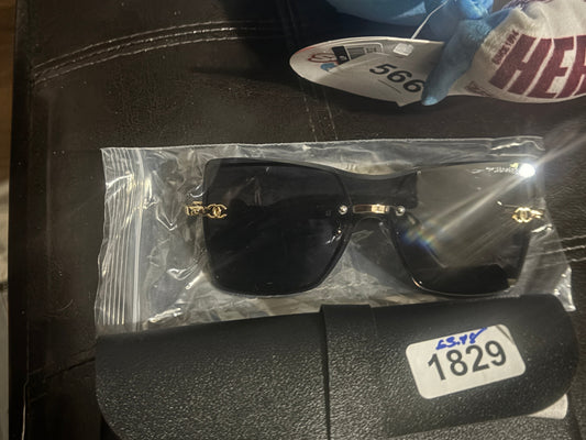 Gold Chain Temple Luxury Sunglasses 🖤✨ #1829