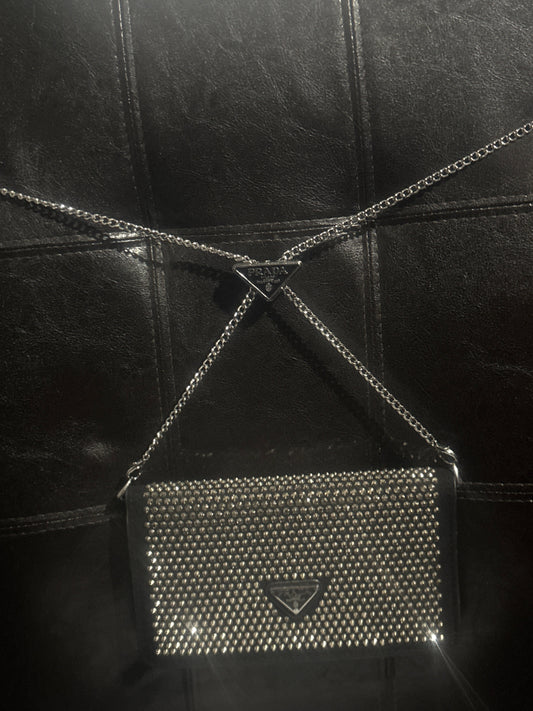 Luxury Inspired Prada Crystal Mini Bag 💎⛓️✨