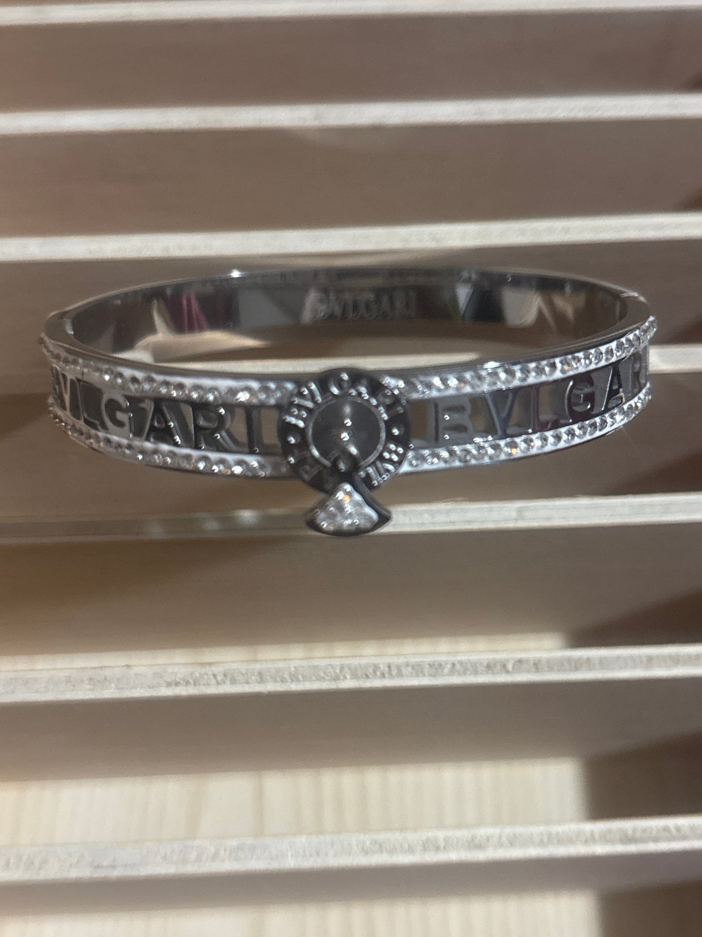 Luxury Inspired Bvlgari Crystal Logo Bangle Bracelet ✨🖤💎