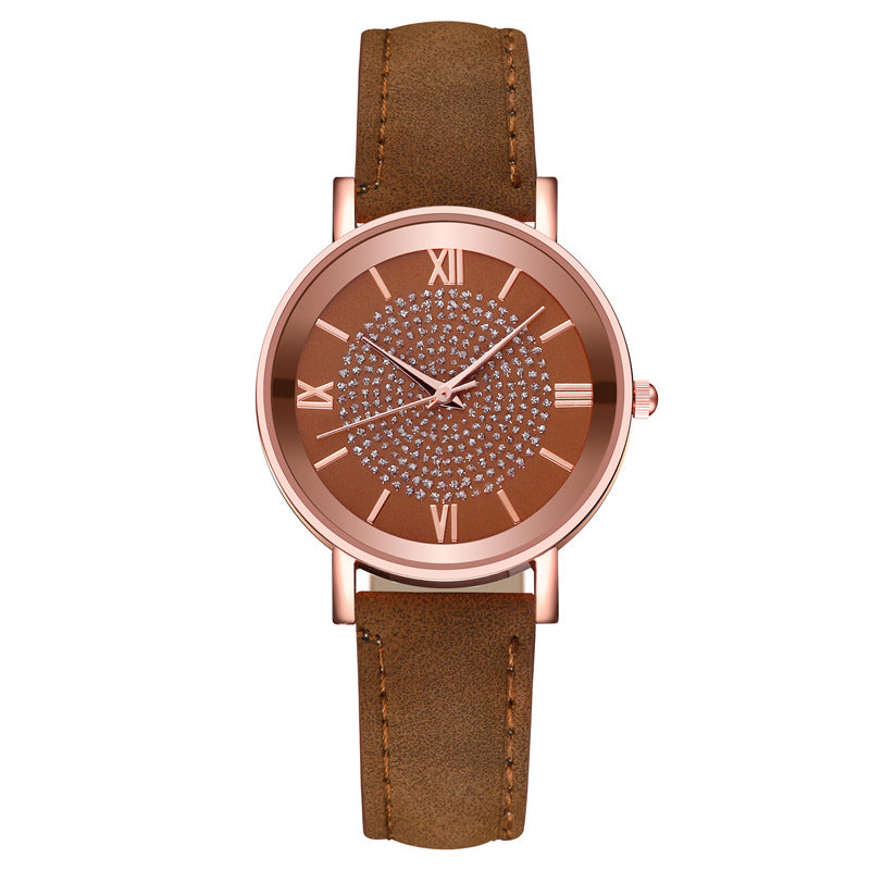 Women's Starry Sky Watch & Bracelet Set ⌚✨ Minimalist Quartz Leather Strap | 9 Colors 🤍💙🖤