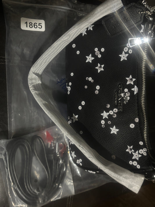 Black Star Sequin Crossbody Bag