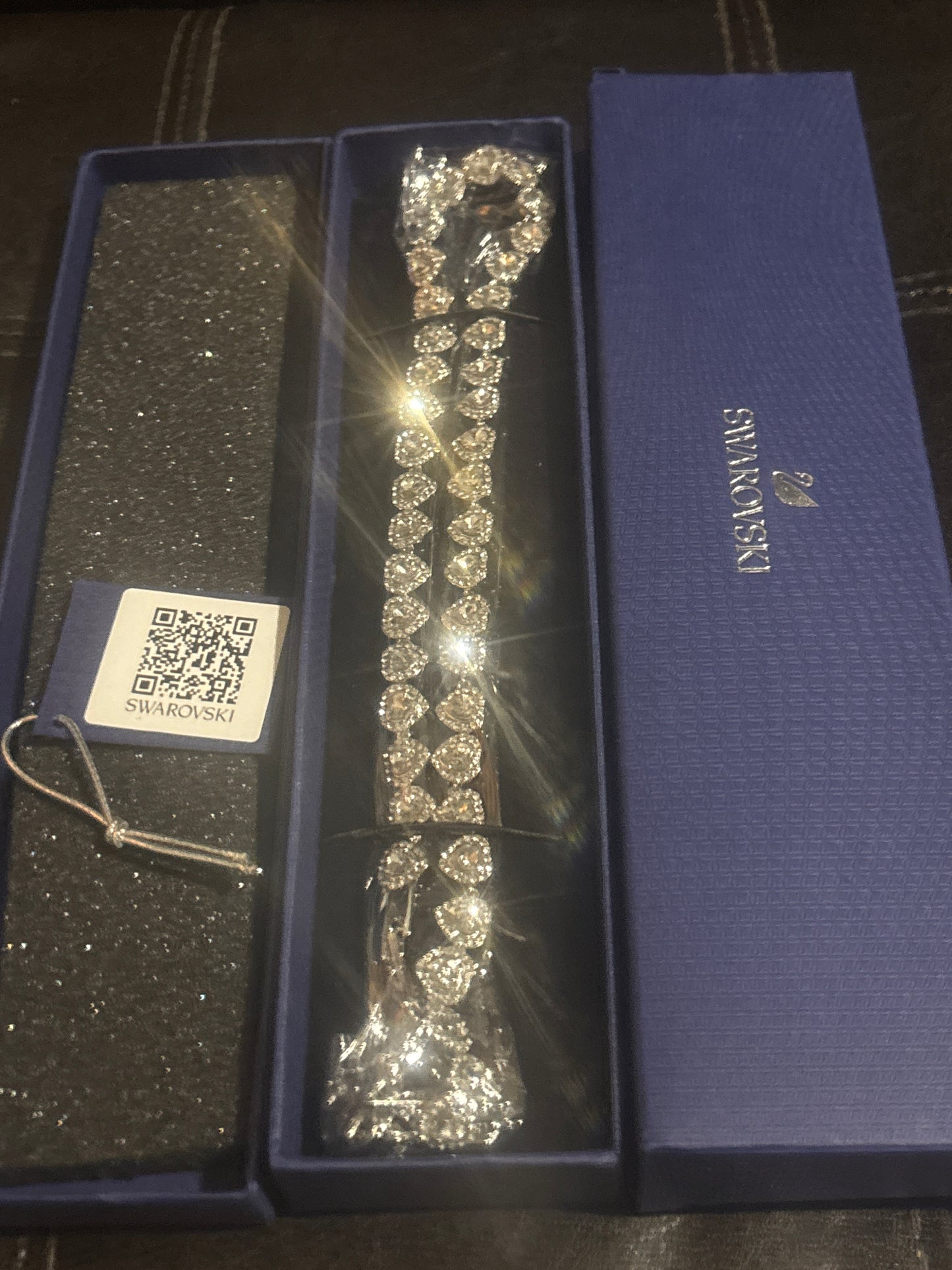 ✨Swarovski Crystal Tennis Necklace ✨💎🤍 Sparkling Round-Cut Crystal Silver-Tone Setting | Luxury Gift Box 🎀