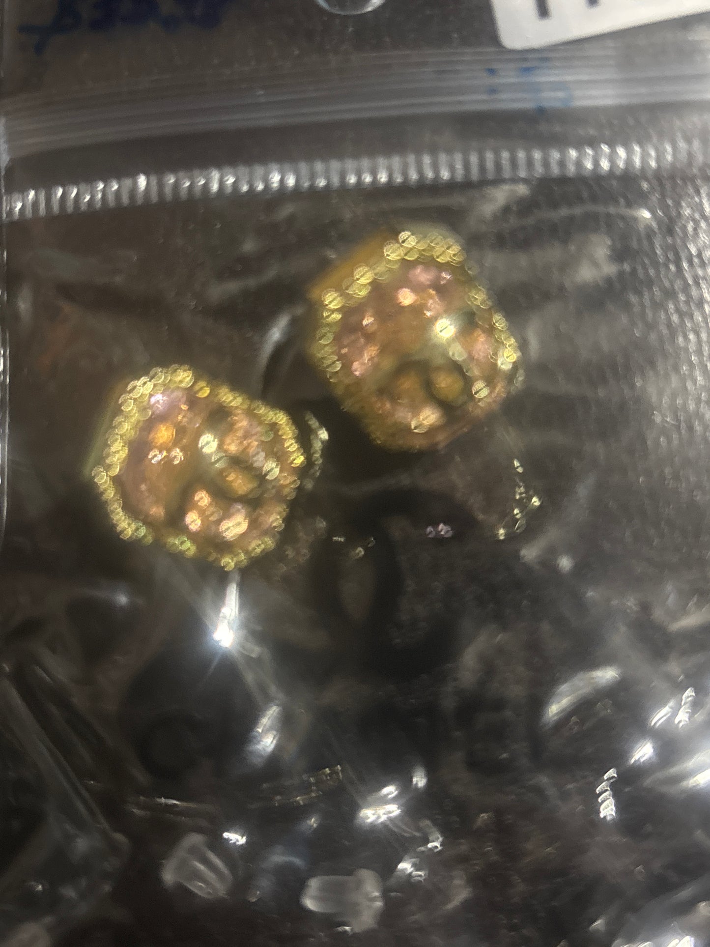 ✨ Pink Crystal Ball Stud Earrings in Gold — Item #1101
