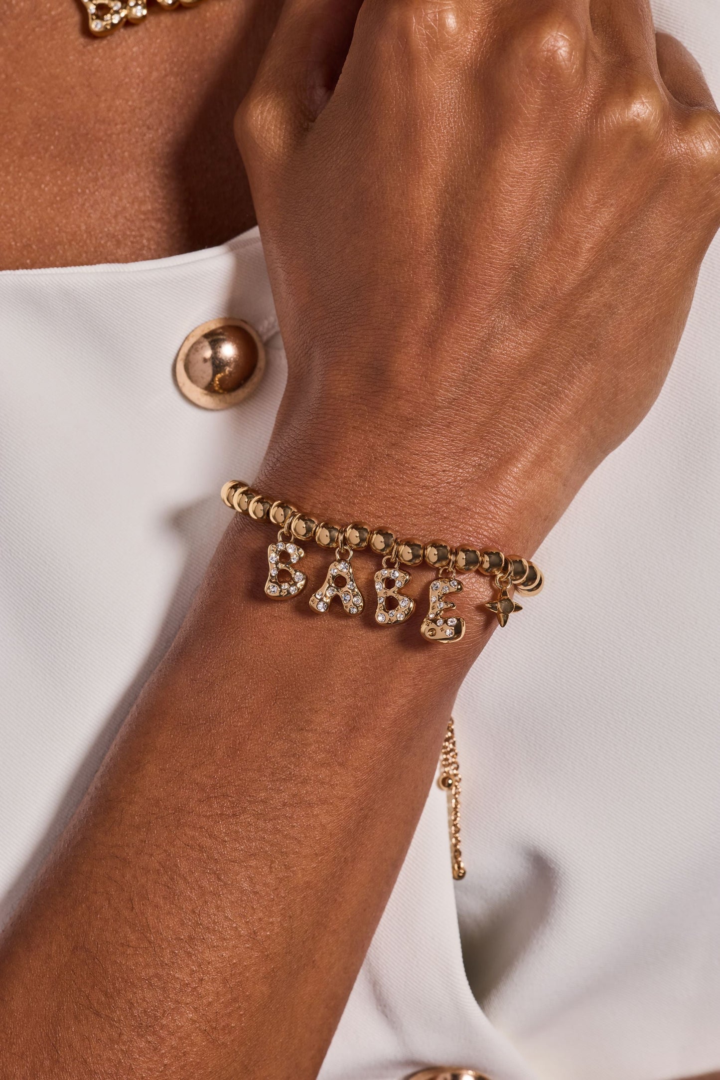 'Babe' Bubble Beaded Bolo Bracelet ✨💍🥂 Gold Statement Bridal Adjustable Bracelet | Alex and Ani 💎👑