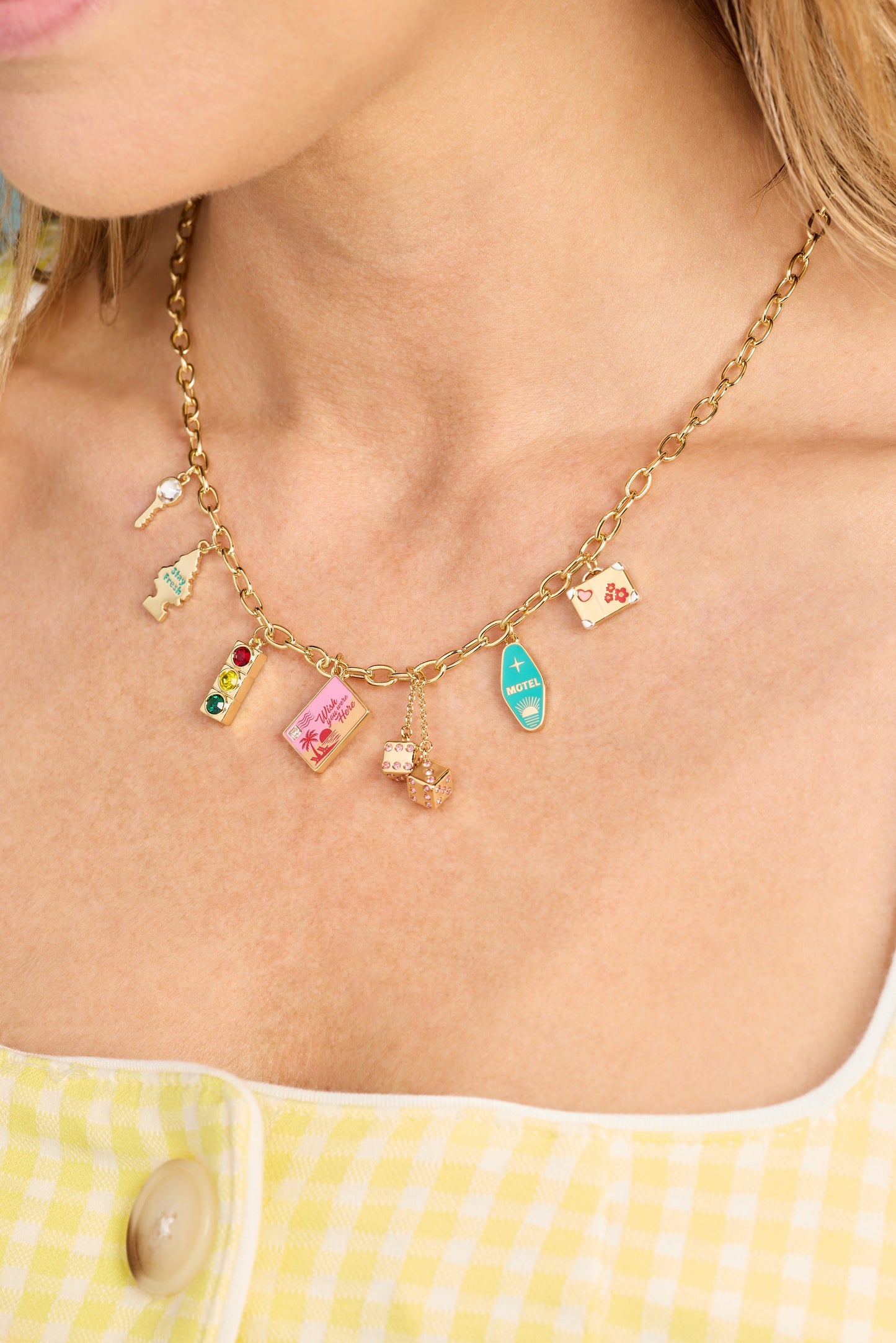 Road Trip Multi-Charm Necklace ✨🚗🧳🎮 Gold 7-Charm Adventure Necklace | Alex and Ani 💎👑