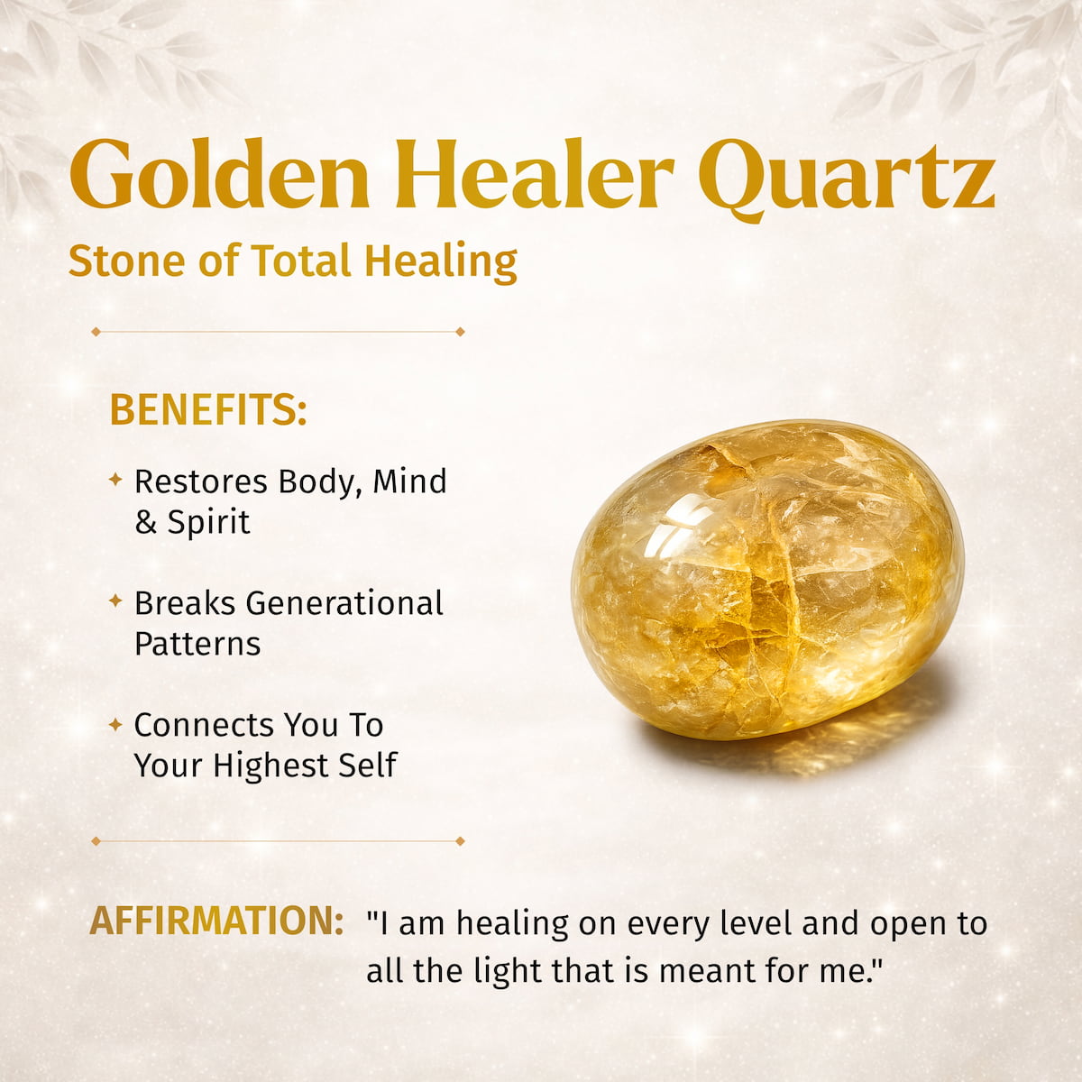 ✨The Master Reset – Golden Healer Quartz Bracelet🛍️