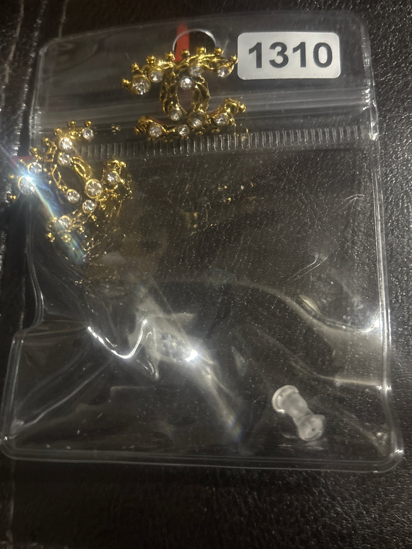 ✨ CC Logo Rhinestone & Pearl Stud Earrings — Silver, Gold & Pearl — Items #1495 #1310 #1424