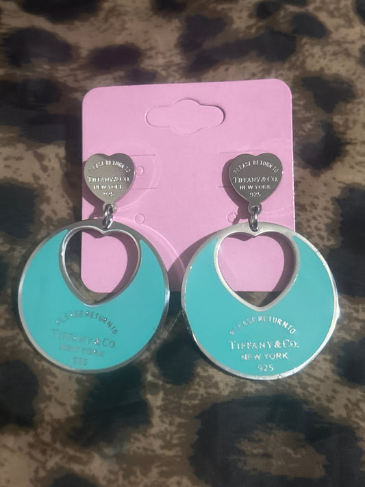 ✨Türkisfarbene Herz-Tropfenohrringe | Edelstahl | Designer-inspirierte Statement-Ohrringe | Artikel #0013🎀