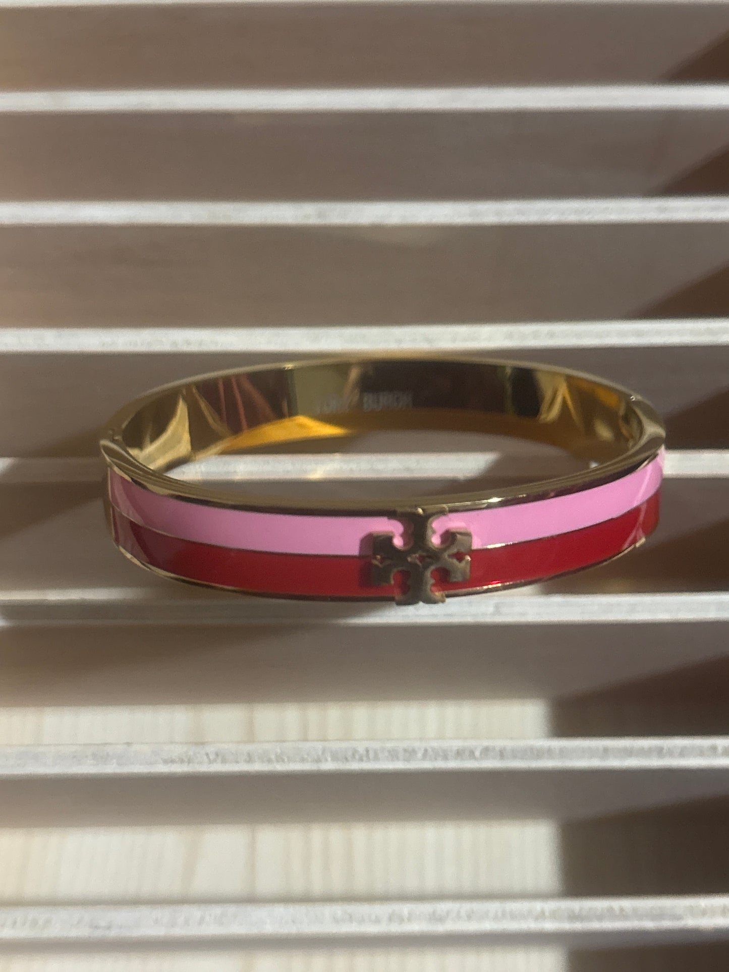 Luxury Inspired TB Enamel Logo Bangle Bracelet 🌸💥✨