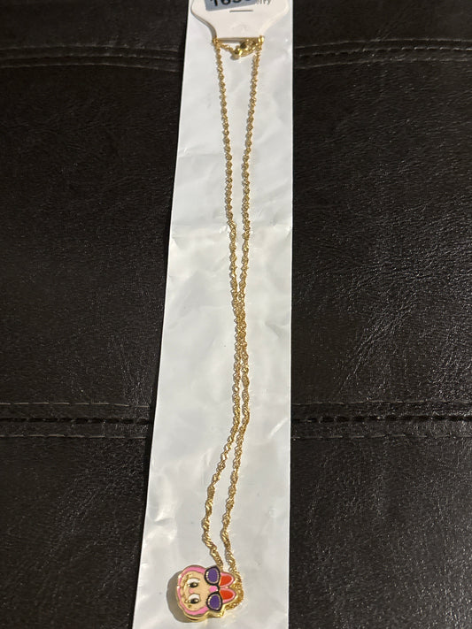 🧸 Luxury Gold-Tone Labubu Enamel Charm Pendant Necklace — Style #1656 💎✨